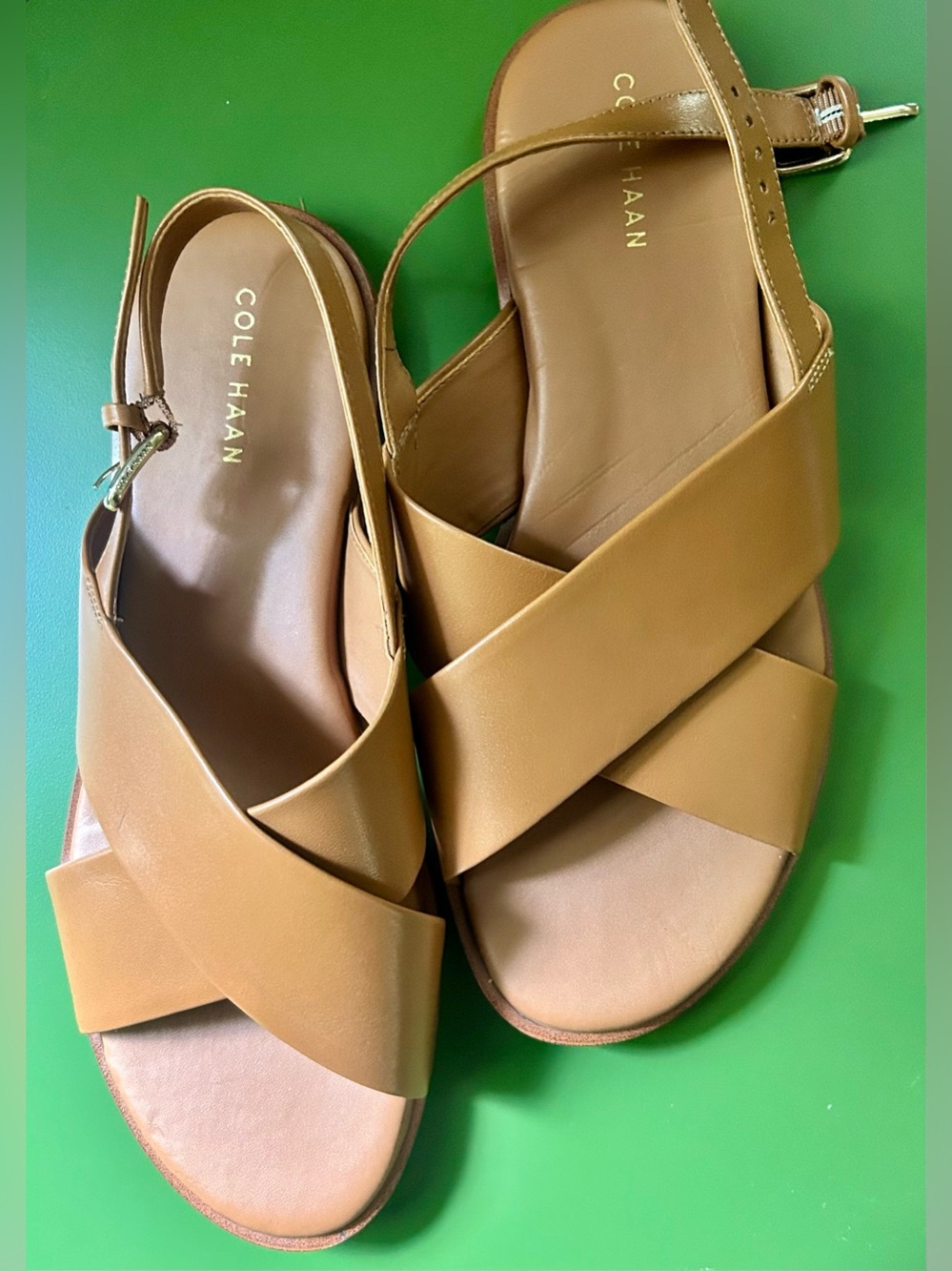 Cole Haan Fernanda Grand Tan Pecan Leather Sandals | 7